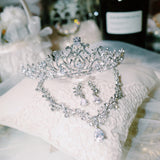 T172. Swarovski crystal bridal royal tiara, rhinestone crown, rose gold and silver