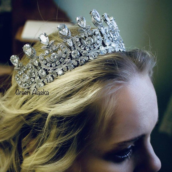 luxury royal rhinestone crown tiara, rhinestone wedding tiara crown, best crown for your big day